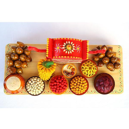 Traditional Wooden Fruit Tray Showpiece From Etikoppaka - TVAMI
