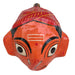 Nakashi mask, orange mask, kidengage, art, orange Nakashi mask, face mask, saw dust, tamarind seed, Ganesha mask, Ganesha cheriyal, Telangana art
