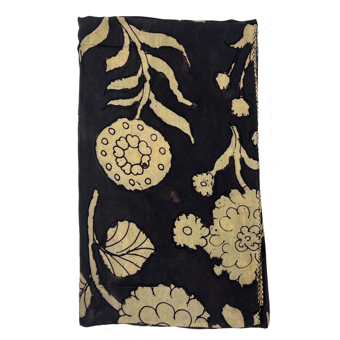 Black and White Kalamkari Cotton Silk Stole