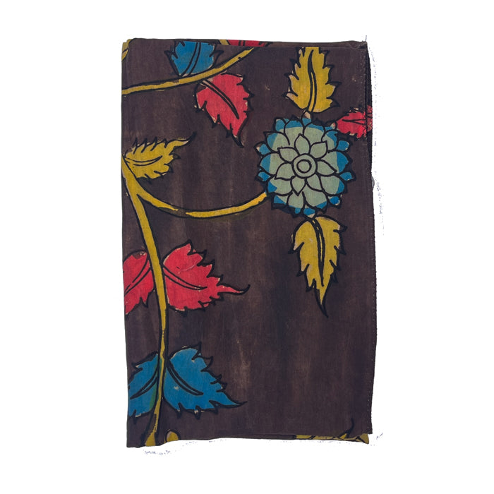 Brown and Multicolour Kalamkari Cotton Silk Stole