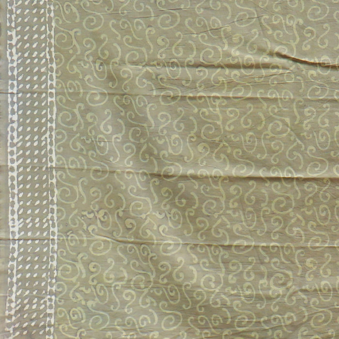 Mehendi Green Hand Block printed sarees with Diamond Motiff