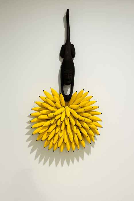 Monkey and Banana Wooden Gambhira Wall Hanging