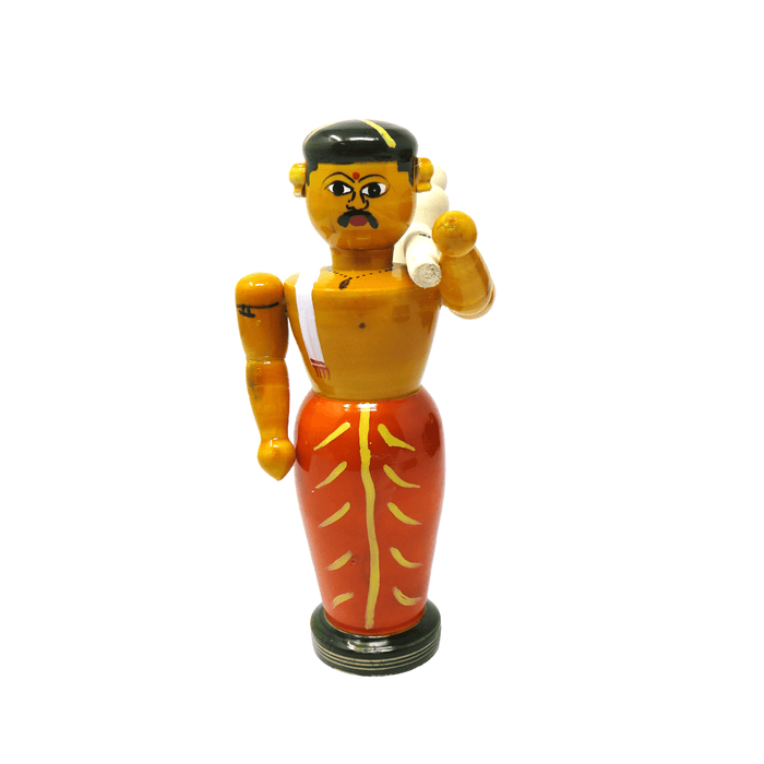 Etikoppaka wooden figurine of Farmer with a plough in Dhoti