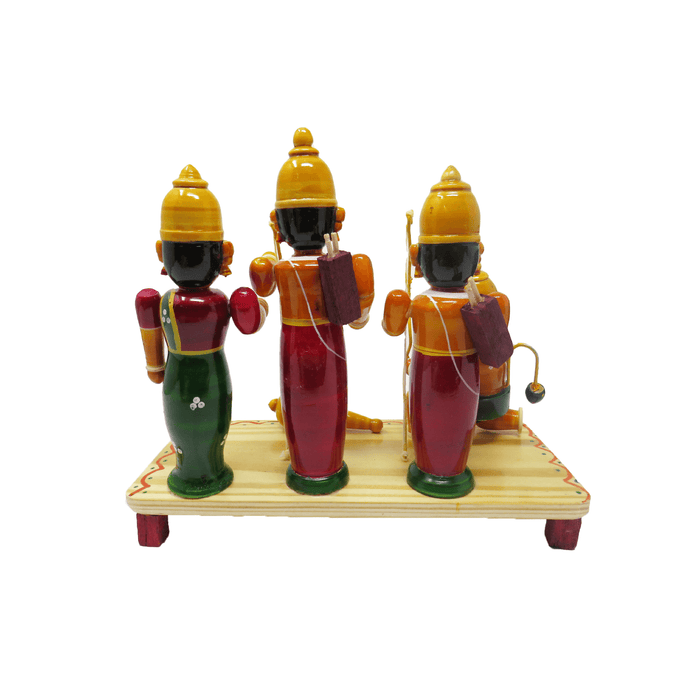 Etikoppaka wooden figurine of Rama, Sita, Lakshmana and Hanuman