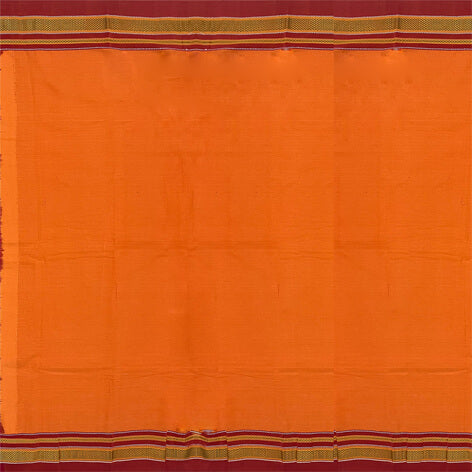 Orange Cotton Ilkal Saree with Red Border