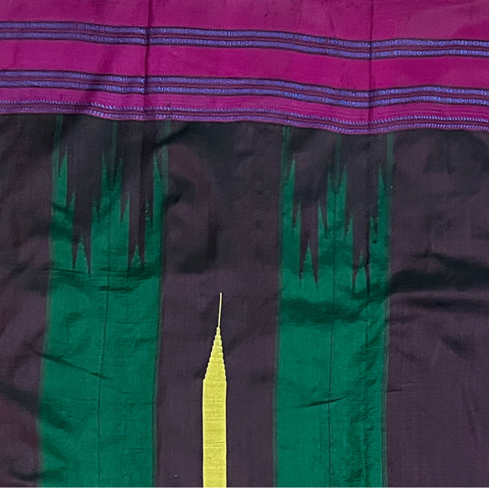 Violet Silk Ilkal saree with Purple Gayathri border