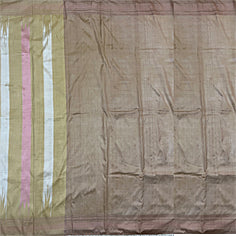 Beige Silk Natural Dye Ilkal saree