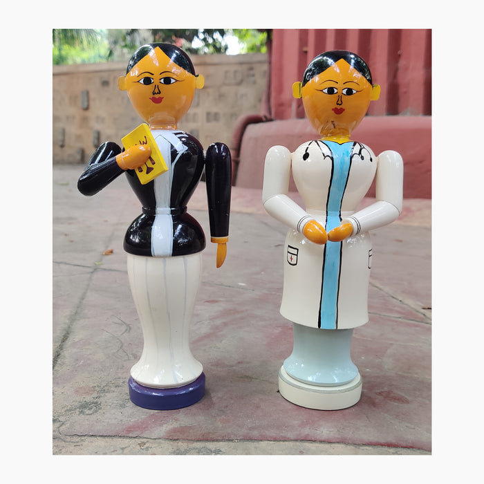 Handcrafted Etikoppaka Sheroes Doll set