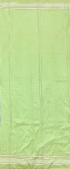 Lime Green Silk Ilkal Saree with Lavender Pallav