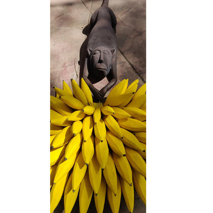 Monkey and Banana Wooden Gambhira Wall Hanging