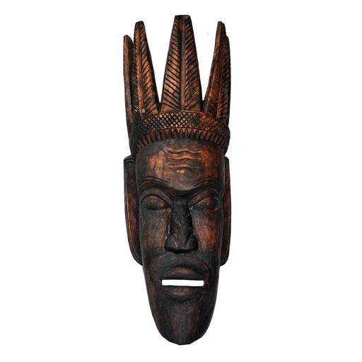 Tribal King mask, mask with feather crown, Gambhira mask, masks of west Bengal, Masks of Malda, masks from neem and fig trees,  home d̩cor, masks, handicraft, handmade, wood carving, made of wood, Tribal mask, Adivasi mask, 