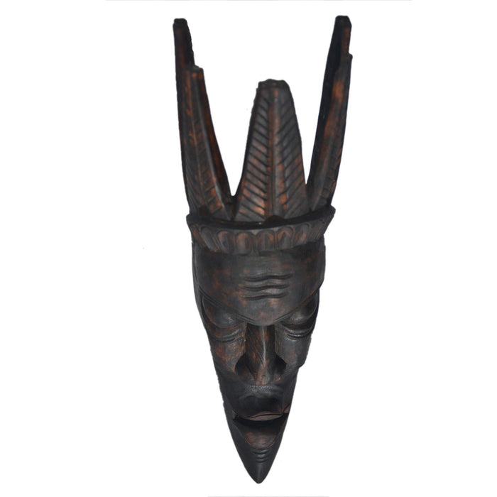 Small Tribal Mask, mask with Feather Crown, Gambhira mask, masks of west Bengal, Masks of Malda, masks from neem and fig trees,  home d̩cor, masks, handicraft, handmade,  wood carving, made of wood, Tribal mask, Adivasi mask, 