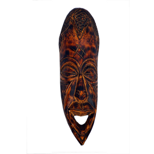 Tribal Bamboo Mask with Closed Eyes - TVAMI