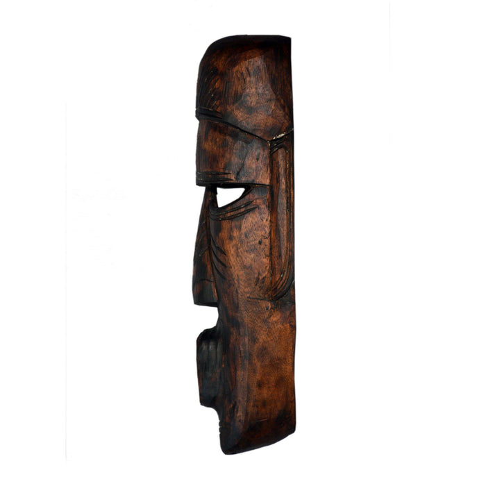 Long Face African Tribal Mask, Long face mask, Gambhira mask, masks of west Bengal, Masks of Malda, masks from neem and fig trees,  home d̩cor, masks, handicraft, handmade, wood carving, made of wood, Tribal mask, Adivasi mask, 