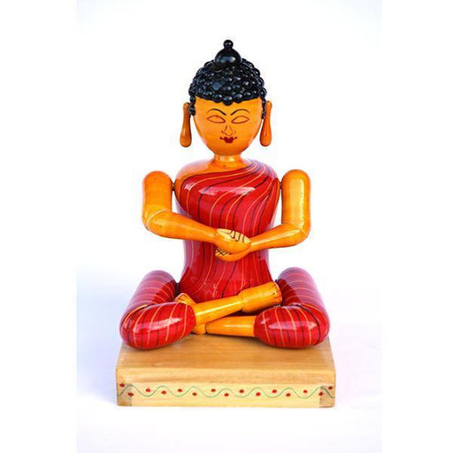 Wooden Buddha Figurine From Etikoppaka - TVAMI