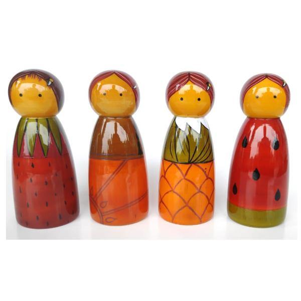 Funky Fruit People Wooden Doll Set Made In Etikoppaka - TVAMI