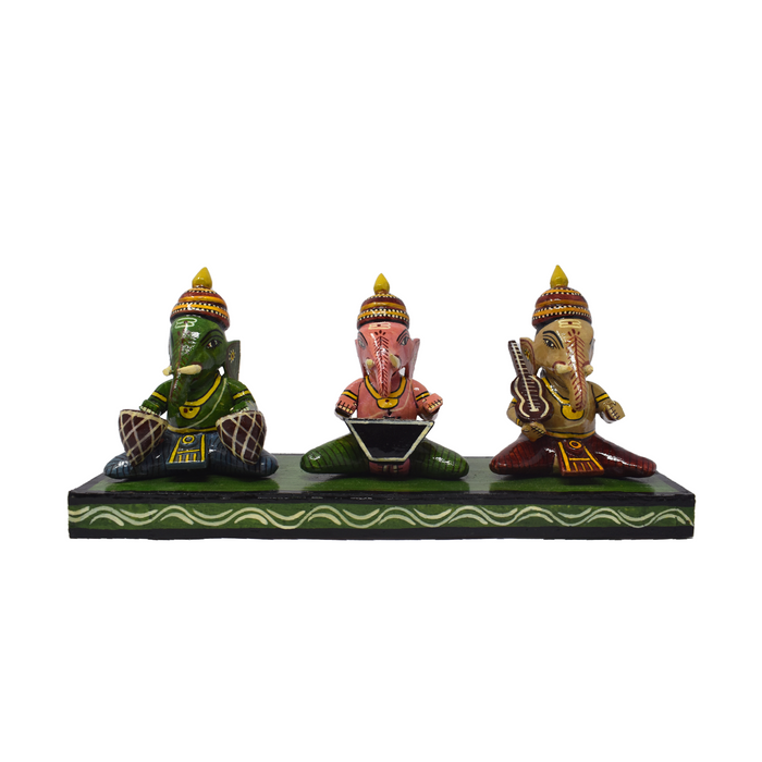 Kondapalli Wooden Ganesha Playing Instrument