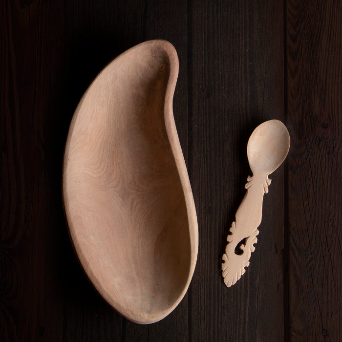 Udayagiri Wooden Cutlery - Spoon and Snack Bowl Set