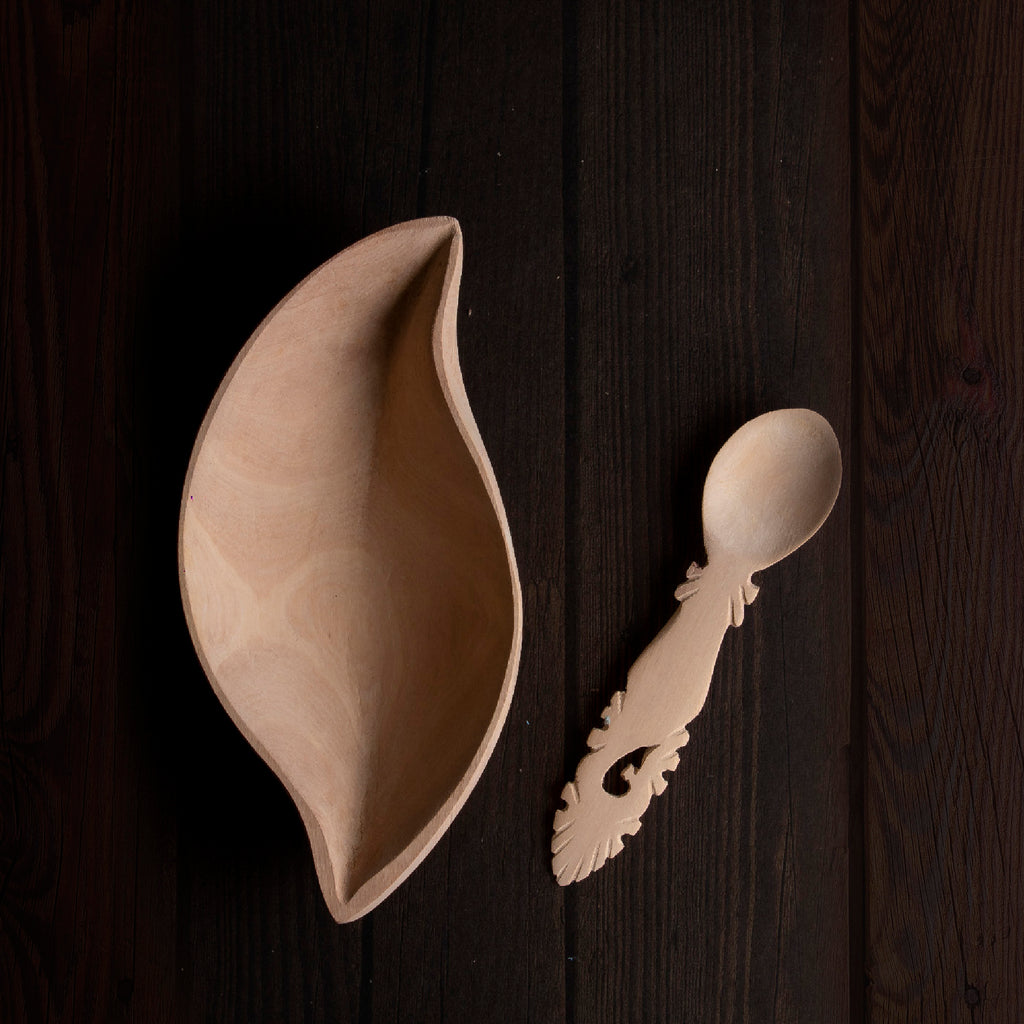 Beige - Udayagiri Wooden Serving Fork (Small)