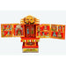 Kavad-craft, story box, table decor, ram motif, Krishna motif, handpainted craft, foldable craft, ram and krishna story box, Red and Yellow