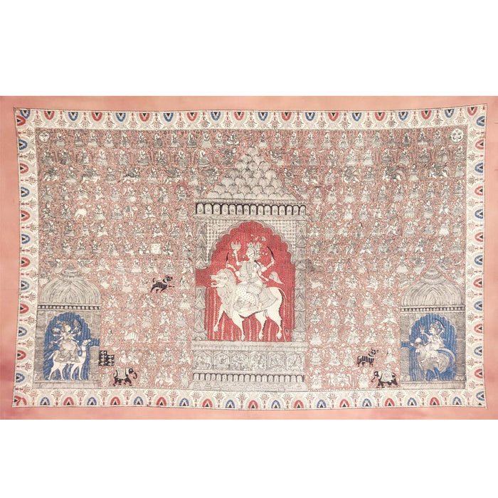 Mata ni Pachedi hand-painting of Ranni Mata, Durga Mata and Bahuchar Mata