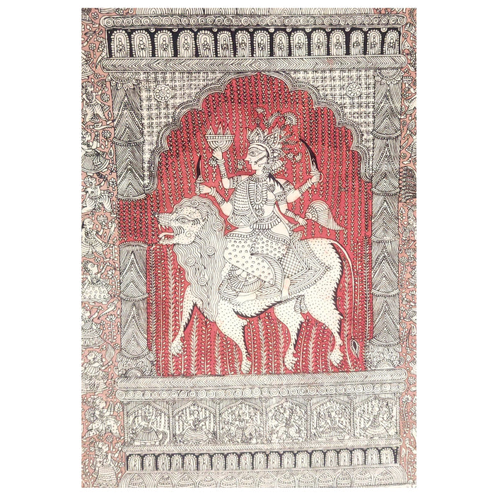 Mata ni Pachedi hand-painting of Ranni Mata, Durga Mata and Bahuchar Mata