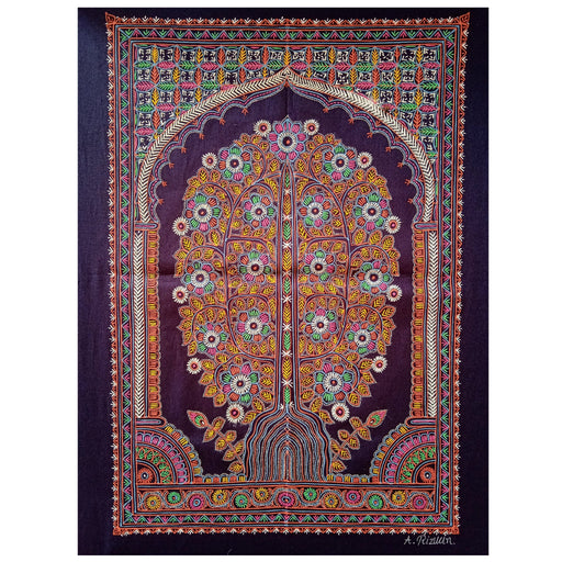 Cloth Painting, Crafts of Gujarat, Rogan painting, Fabric Painting, Gujarat, Rogan Tree, Tree Of Life, Wall Decor, Wall Hanging, Nirona, Kutch