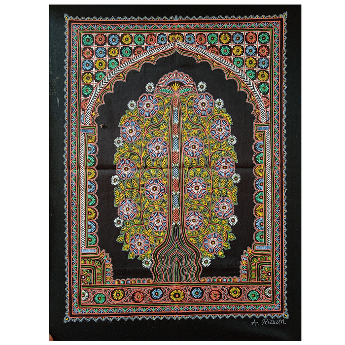 Cloth Painting, Crafts of Gujarat, Rogan painting, Fabric Painting, Gujarat, Rogan Tree, Tree Of Life, Wall Decor, Wall Hanging, Nirona, Kutch