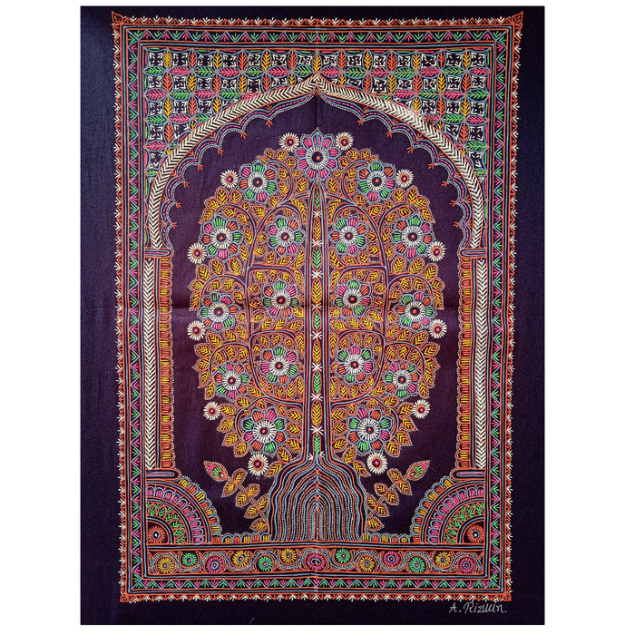 Cloth Painting, Crafts of Gujarat, Rogan painting, Fabric Painting, Gujarat, Rogan Tree, Tree Of Life, Wall Decor, Wall Hanging, Nirona, Kutch