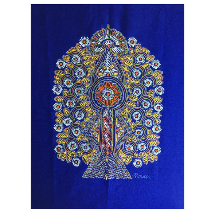 Peacock Rogan Art Fabric Painting - TVAMI