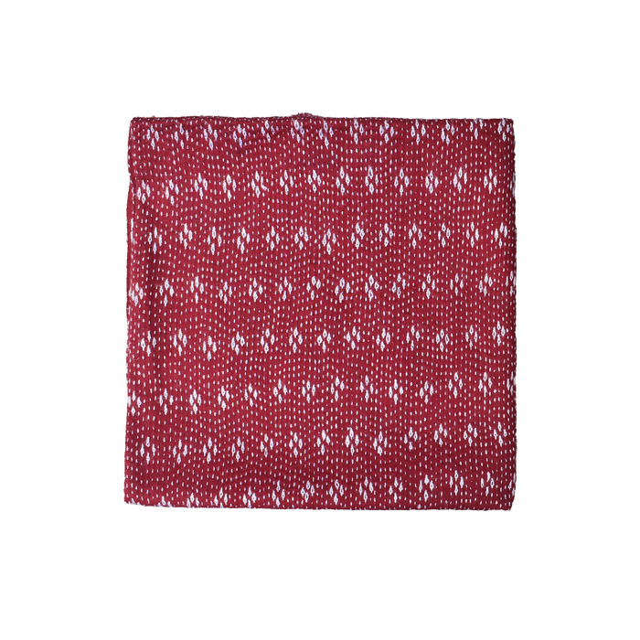 Maroon Cotton Blouse with White Kantha Embroidery Work