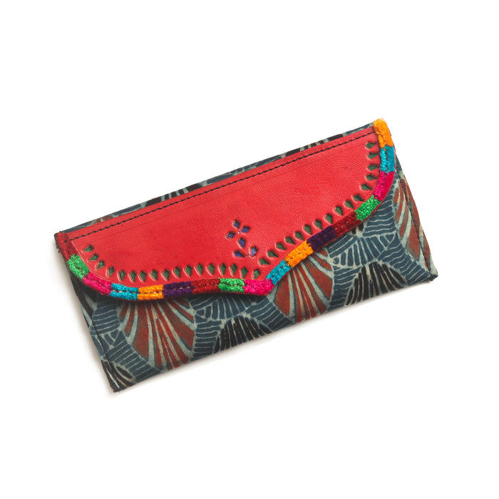 Red and Indigo Leather Wallet