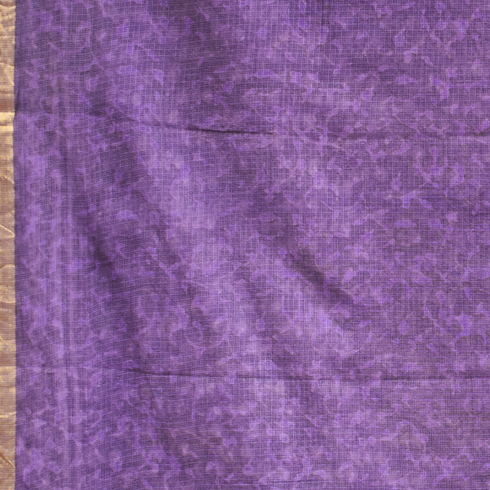 Purple Block Print Kota Saree