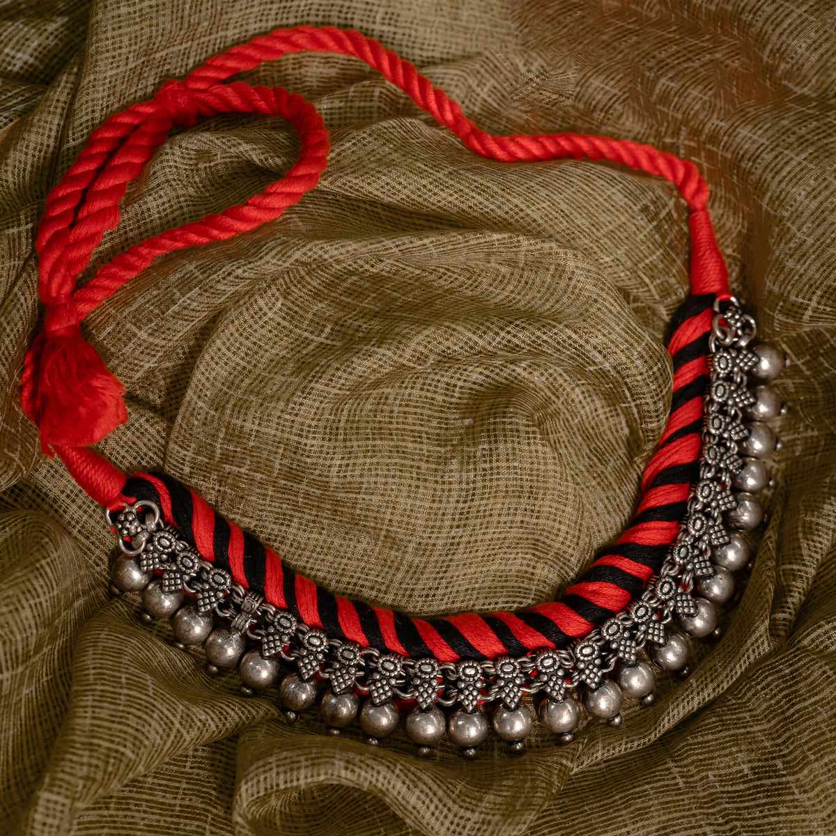 Multicolor - Handcrafted Beads & Thread Work Patwa Anklet 20 main image 0