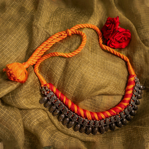 Patwa imitation jewellery thread and bead work necklace