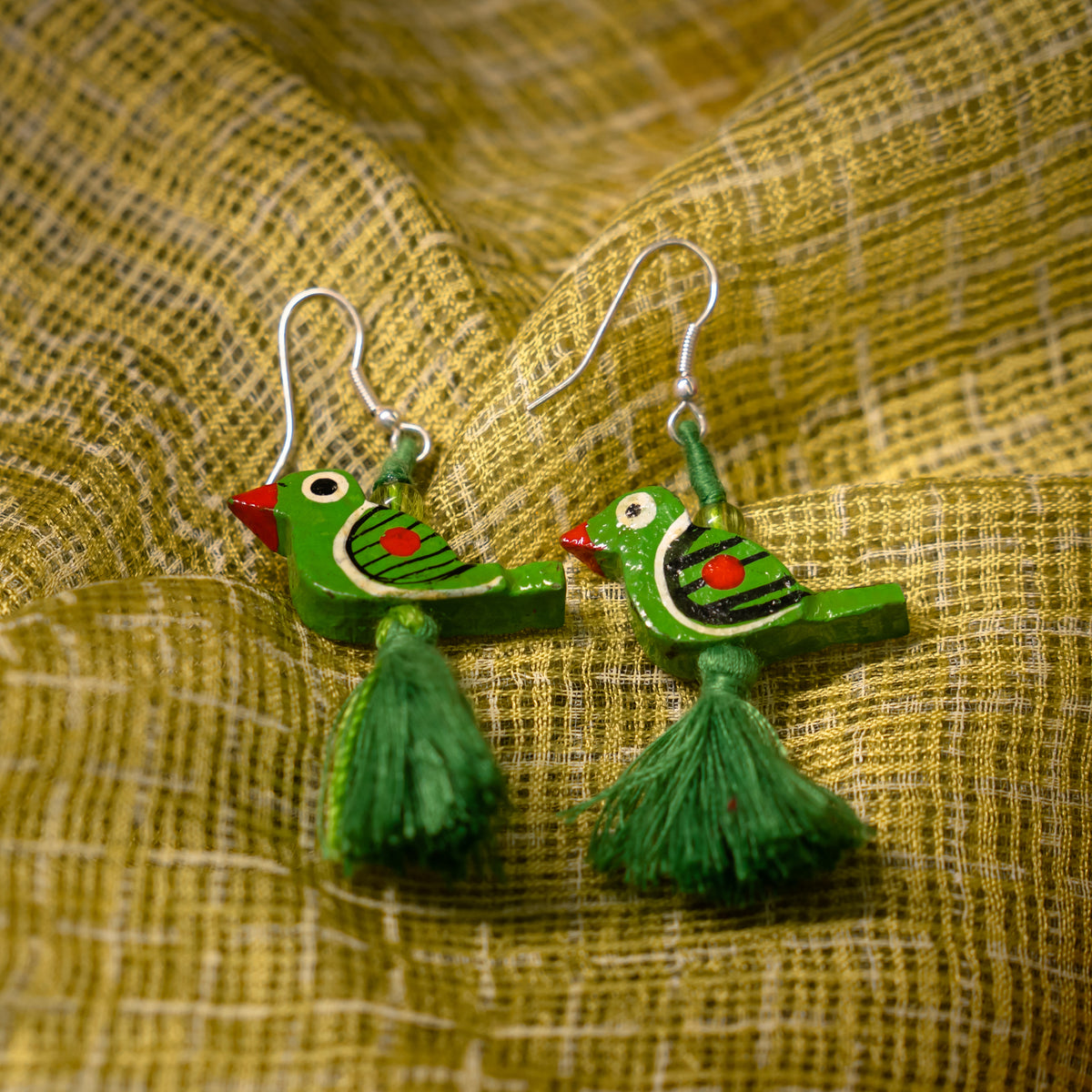 Wooden bird earrings discount
