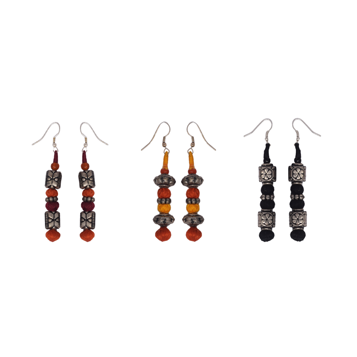 Handcrafted Patwa earrings (Assorted set of 3 - large)