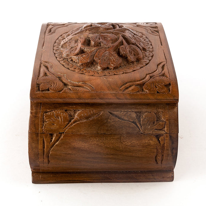 Walnut Wood Handcarved Box with Hidden Lock, Walnut Wooden box, Kashmiri art, wooden art, decorative box, handcarved wooden box, wooden jewellery box, wooden box with a lock,secured wooden box, handicraft, handmade, home decor, eco-friendly, sustainable, gifting box, 