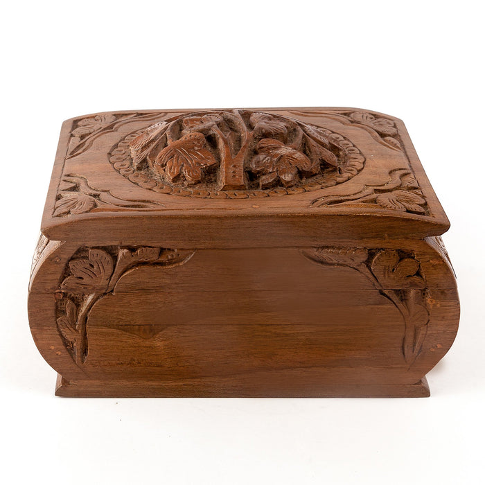 Walnut Wood Handcarved Box with Hidden Lock, Walnut Wooden box, Kashmiri art, wooden art, decorative box, handcarved wooden box, wooden jewellery box, wooden box with a lock,secured wooden box, handicraft, handmade, home decor, eco-friendly, sustainable, gifting box, 
