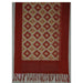 Bright Red and Ochre Yellow Double Ikat Handloom Stole with Selavu Pattern - TVAMI