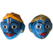 Nakashi mask, blue mask, kidengage, art, blue Nakashi mask, face mask, saw dust, tamarind seed, Telangana art