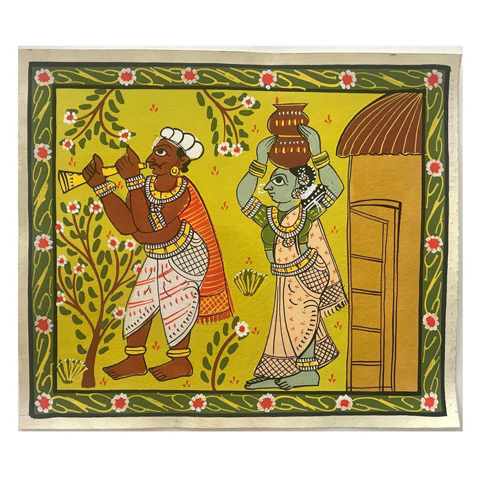 Nakashi, village, scroll painting, ,Telangana, painting,  warangal, Telangana art, traditional art, wall art, woman man art, village folk, folk art, 