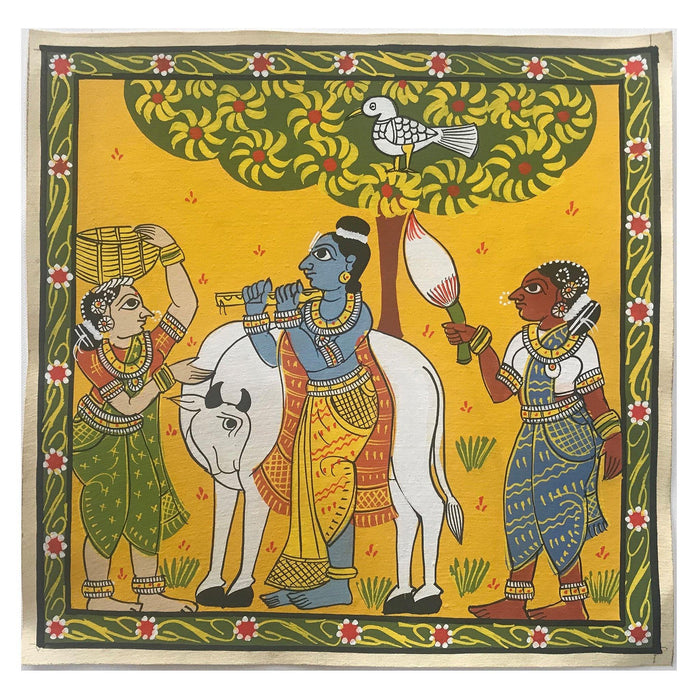 Nakashi, village, scroll painting, ,Telangana, painting,  warangal, Telangana art, traditional art, wall art, Krishna art, devotee art, Krishna devotee art, 