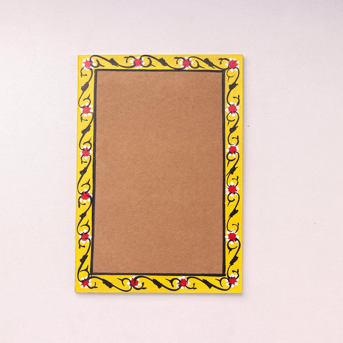 Nakashi painting, yellow painting, kidengage, art, yellow Nakashi painting, saw dust, tamarind seed, floral notebook painting, notebook painting wall decoration, Telangana art