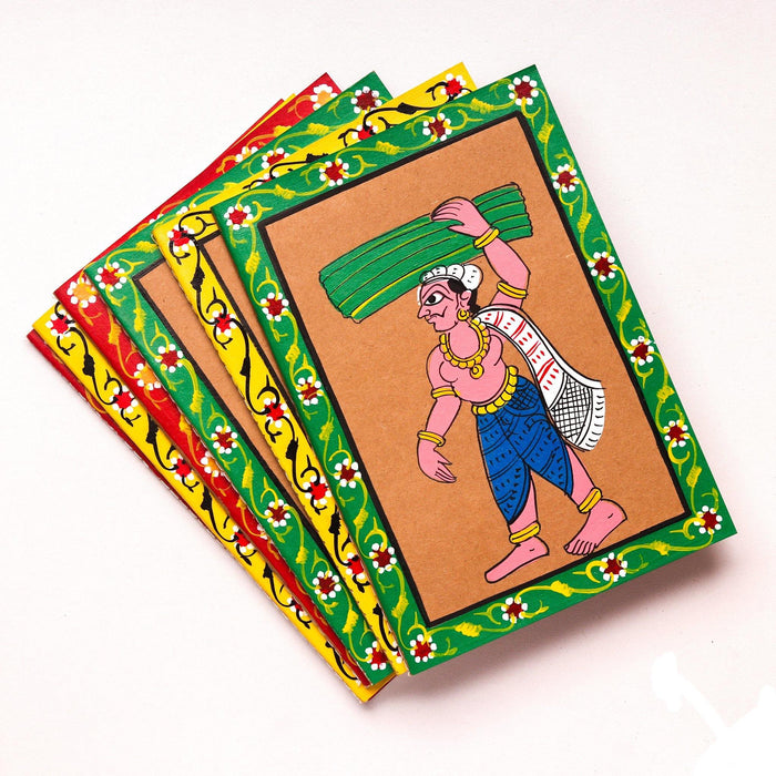 Nakashi painting, green painting, kidengage, art, green Nakashi painting, saw dust, tamarind seed, floral border notebook painting, village man notebook painting, notebook painting wall decoration, Telangana art