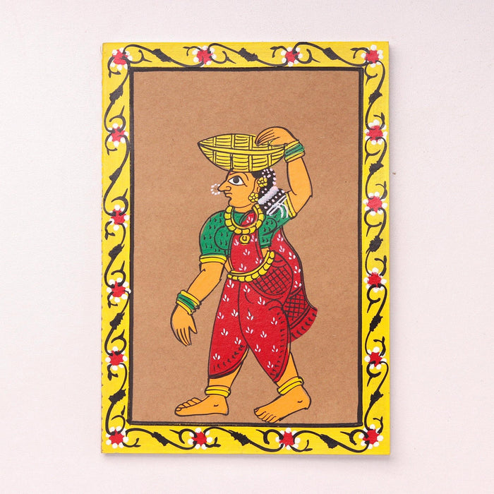 Nakashi painting, yellow painting, kidengage, art, yellow Nakashi painting, saw dust, tamarind seed, floral notebook painting, notebook painting wall decoration, Telangana art, village woman notebook painting, 