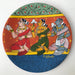 Cheriyal Painting, Nakashi Art, miniatured cheriyal painting, cheriyal handprinted wall hanging plate, Lord Vishnu worship, rural women singing painting, Rural women singing bhajan painting, Telangana folk art