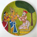 Cheriyal Painting, Nakashi Art, miniatured cheriyal painting, cheriyal handprinted wall hanging plate, Royal painting, King and Queen taking blessing from learned person painting, Telangana folk art