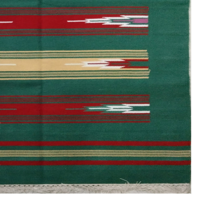 Red, Green and Yellow, Warangal, Warangal, GI Tag, Dhurrie, Durrie, Handwoven dhurrie, Cotton floor covering, Padmasali, Pit Loom, Crafts of Telangana, Handloom Durrie, Interlocking technique, Tapestry 