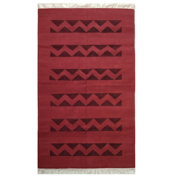 Red and Black, Warangal, Warangal, GI Tag, Dhurrie, Durrie, Handwoven dhurrie, Cotton floor covering, Padmasali, Pit Loom, Crafts of Telangana, Handloom Durrie, Interlocking technique, Tapestry 